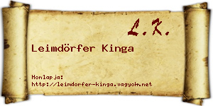 Leimdörfer Kinga névjegykártya