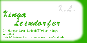 kinga leimdorfer business card